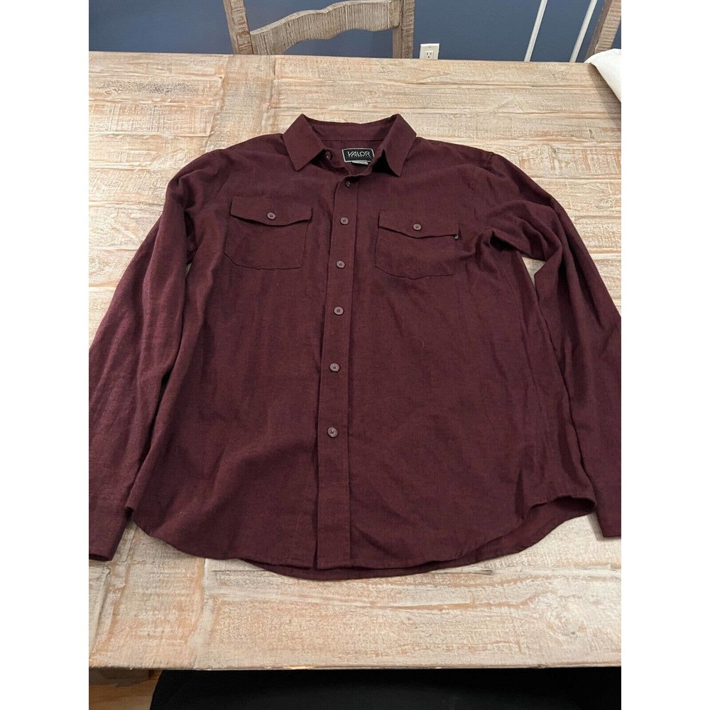 Valor Collective Men's Purple Long Sleeve Button Down Mesh Shirt Size Medium